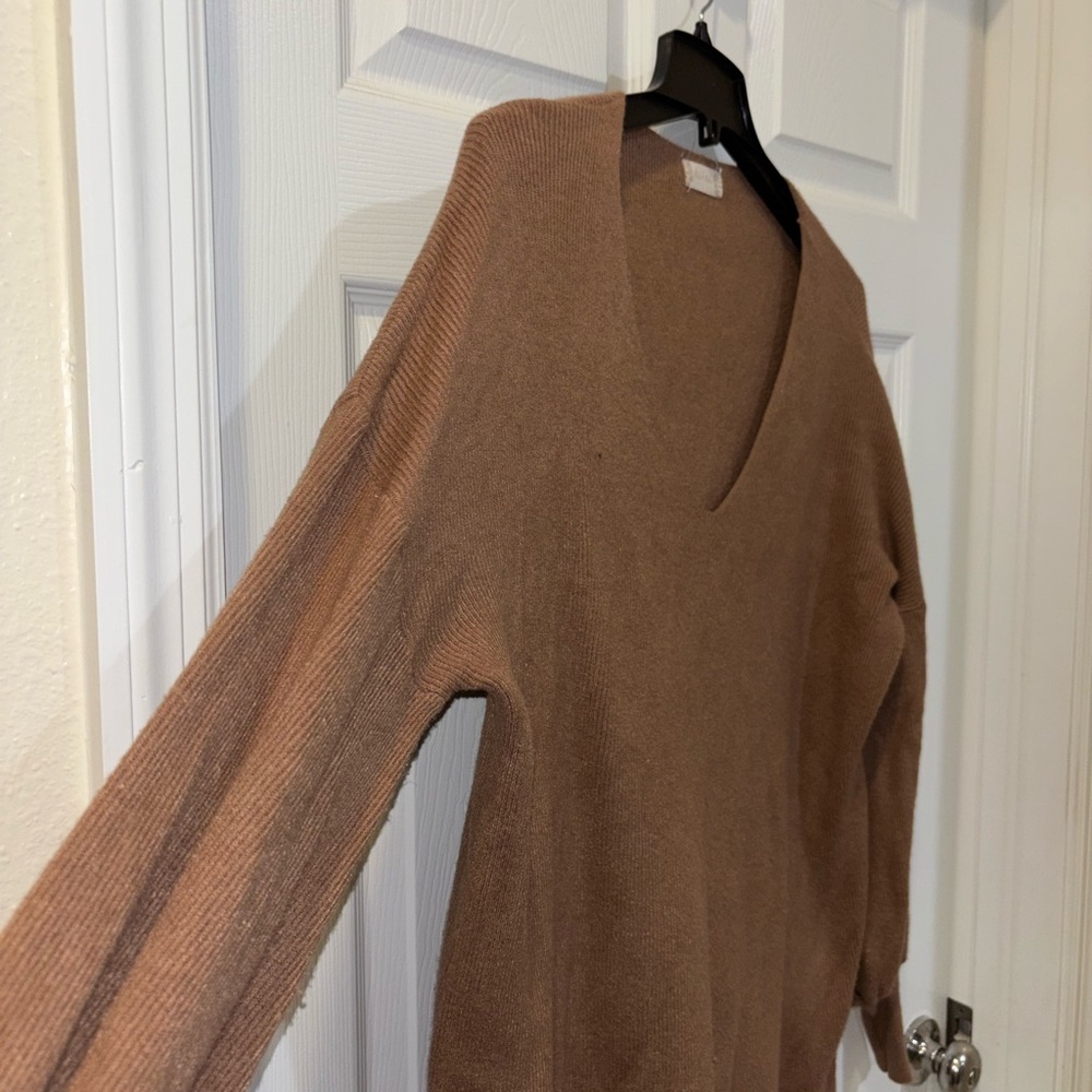 Altar’d State Women’s Knit Long Sleeve Tunic Top Brown Oversized SZL - Picture 3 of 13
